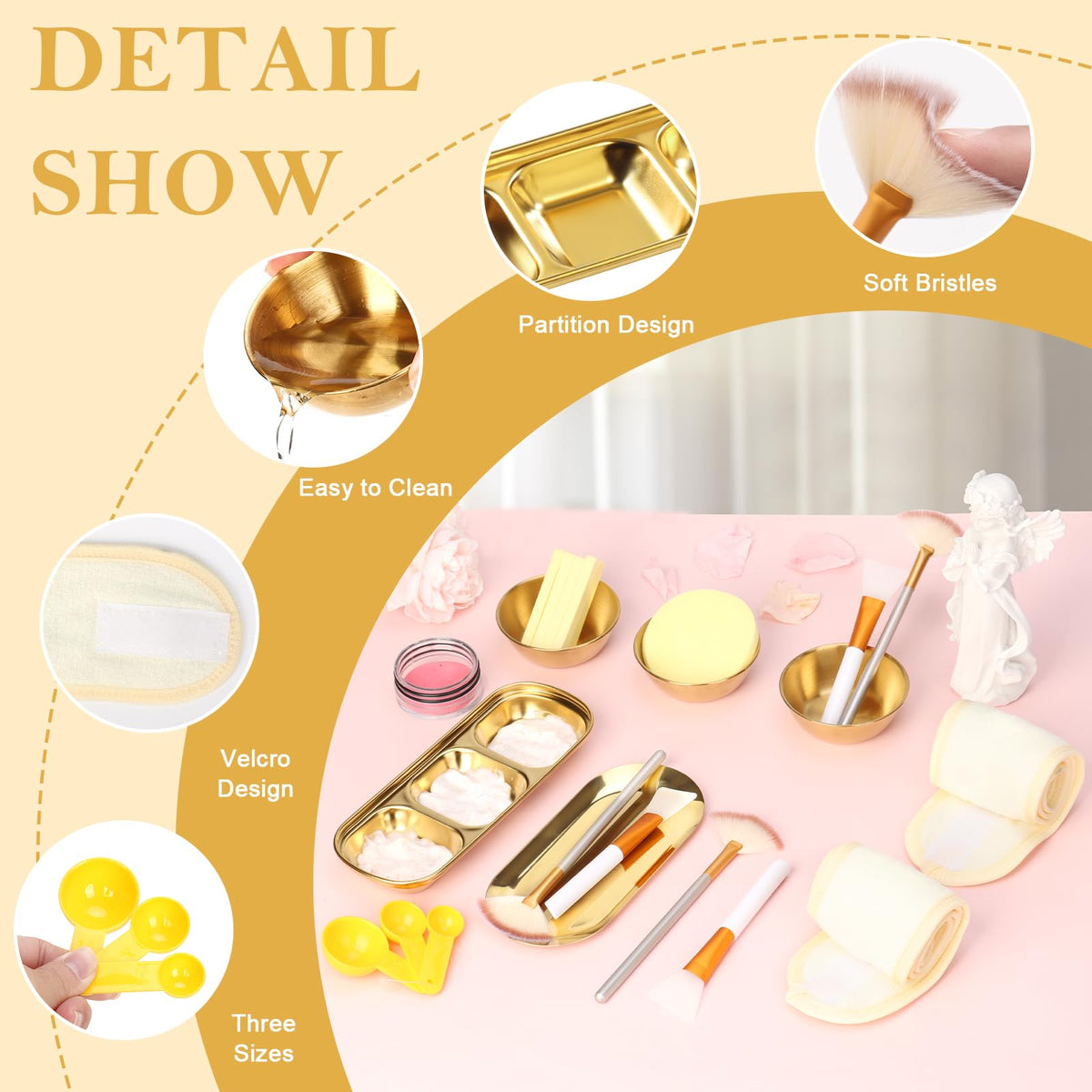 Dlugopis 3-compartment vanity tray stores lotions neatly.
