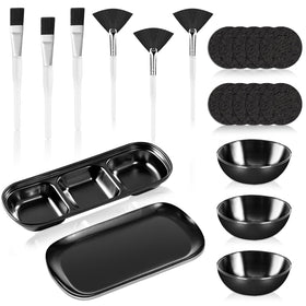 DLUGOPIS black stainless steel face bowl set for precise mask mixing and spa prep.