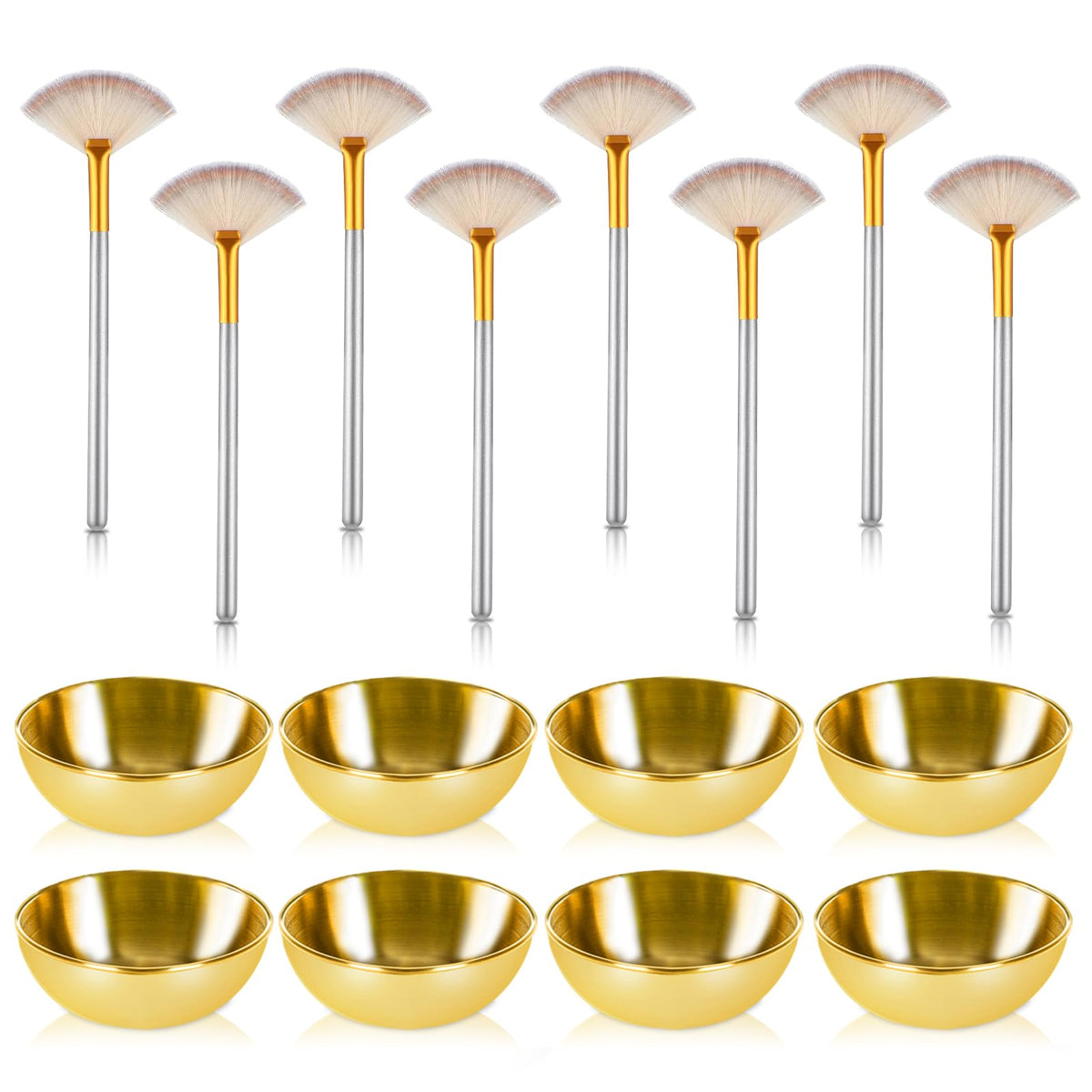 DLUGOPIS gold facial bowl set side view for precise mask mixing at home