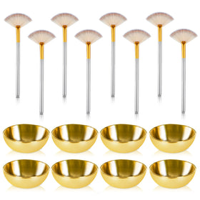 DLUGOPIS gold facial bowl set side view for precise mask mixing at home