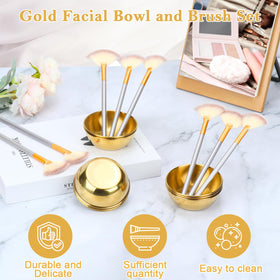 DLUGOPIS gold fan shaped brushes gentle on skin for smooth mask spread