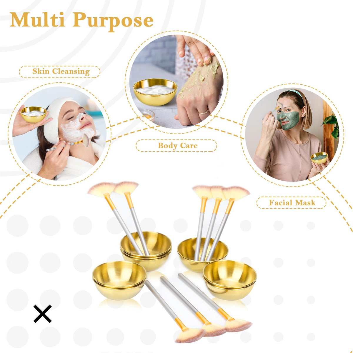 DLUGOPIS gold mask mixing bowls in use for consistent formulas