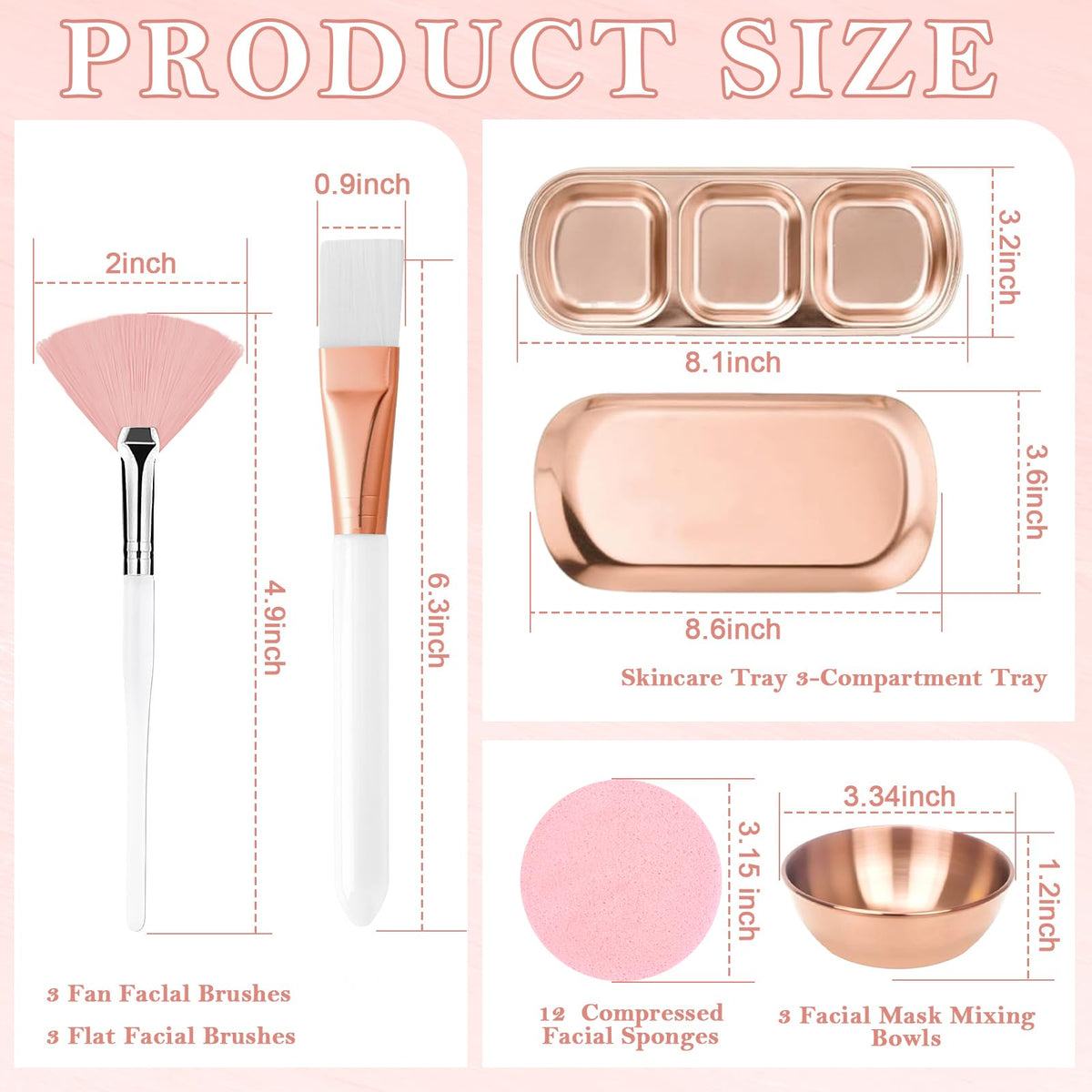 DLUGOPIS rose gold fan brush for smooth product application and spa-like results.