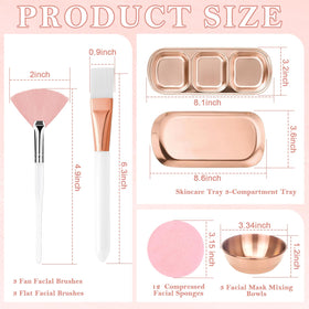 DLUGOPIS rose gold fan brush for smooth product application and spa-like results.