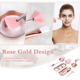 DLUGOPIS rose gold skincare tray keeps tools tidy and accessible.