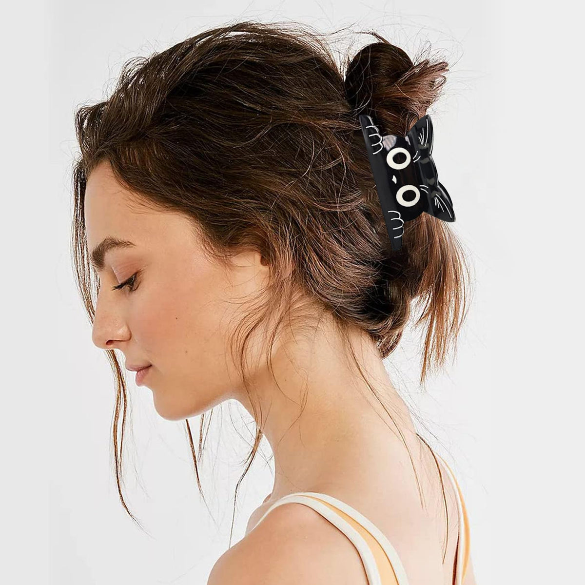 DMJHJY acrylic hair clip black side view for smooth styling
