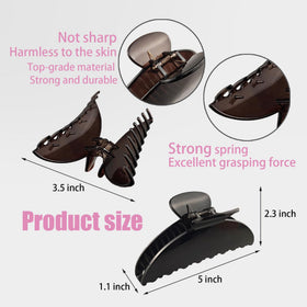 DMJHJY hair claw clip with non-slip grip keeps hair in place.