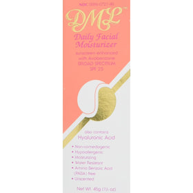 DML Facial Moisturizer SPF25 bottle showing hydrating formula.