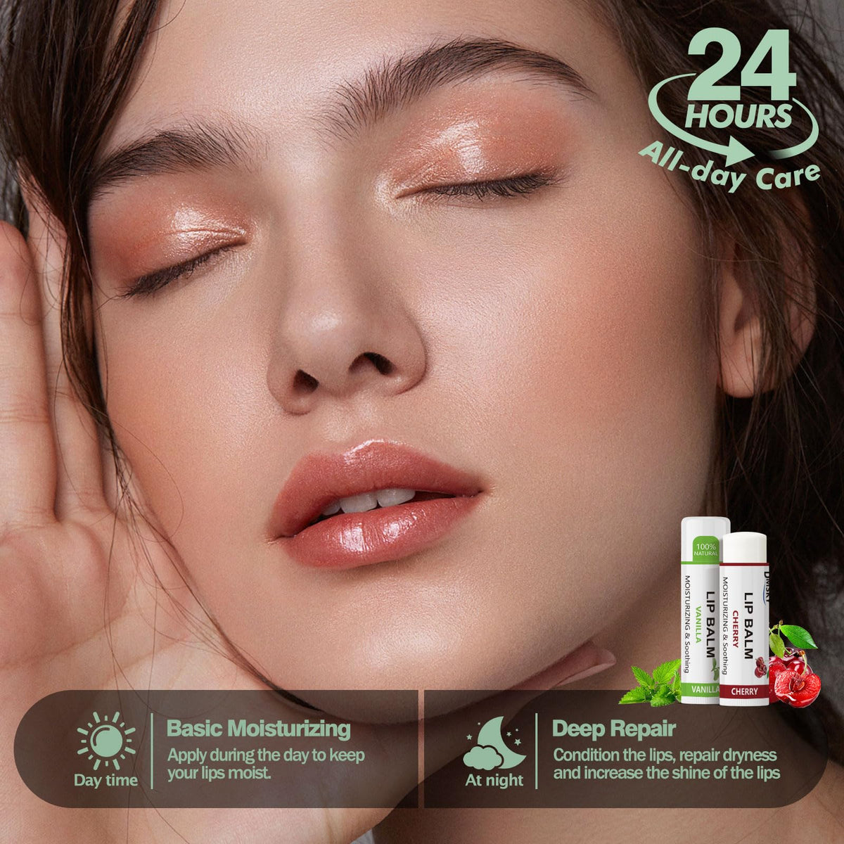 Dmsky coconut lip balm provides silky, deep moisture.