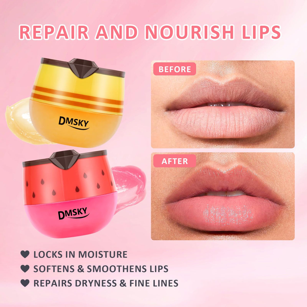 Dmsky Lip Mask flavors collection displaying six care options