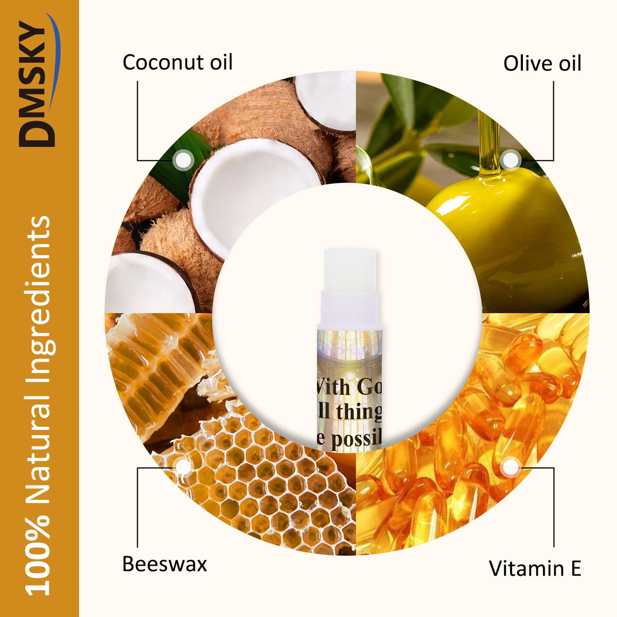 DMSKY natural beeswax coconut oil formula provides gentle hydration