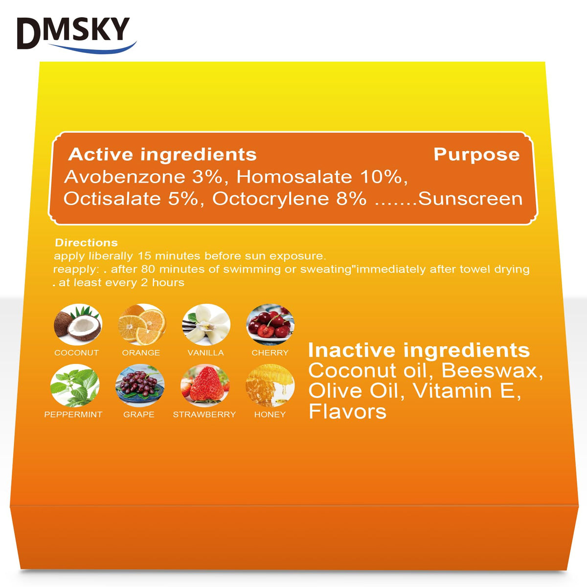 DMSKY lip balm SPF 30 applies clearly with no white cast.