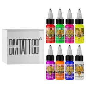 DMTATTOO fluorescent ink green bottle with UV glow for cosplay