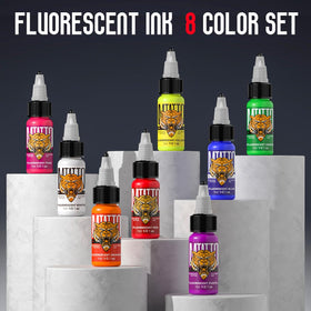 DMTATTOO fluorescent ink purple bottle vibrant under blacklight for party designs