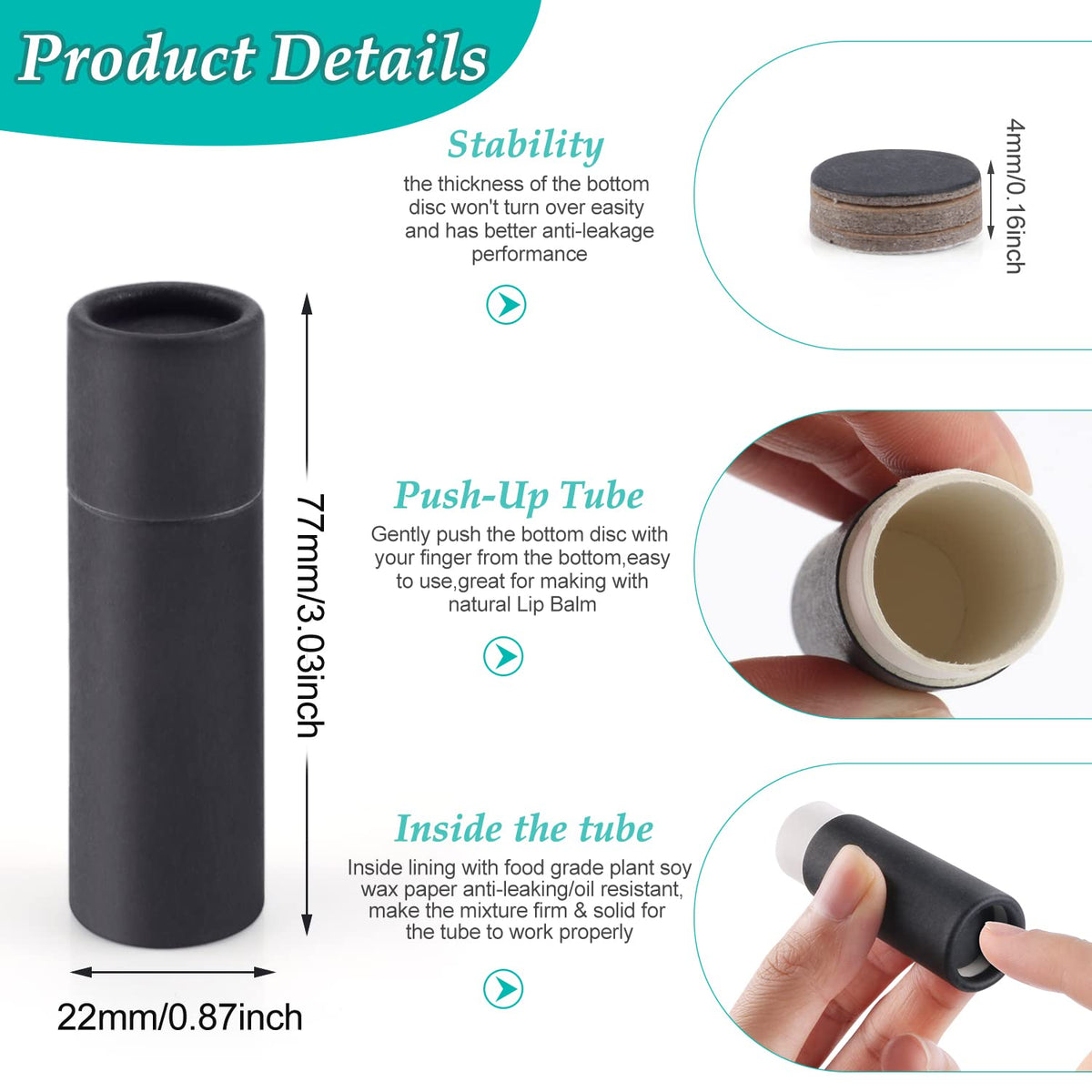 DMuuuDM empty kraft paper tubes with push-up design for natural packaging.