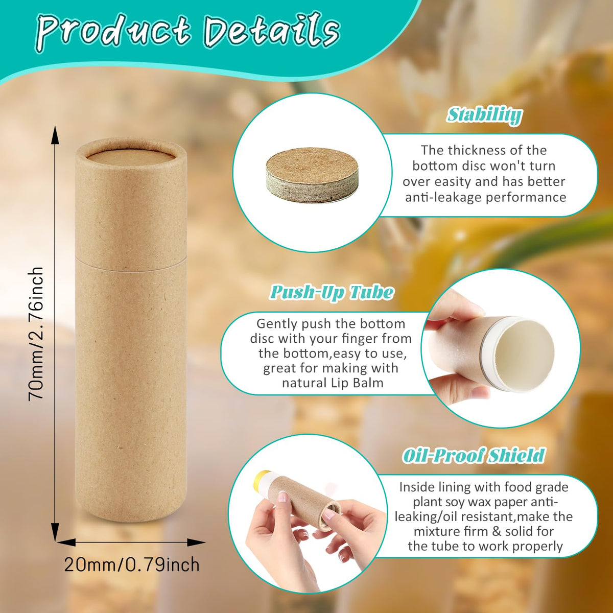 DMuuuDM paperboard lip balm tube with push-up mechanism for mess-free dispensing