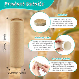 DMuuuDM paperboard lip balm tube with push-up mechanism for mess-free dispensing