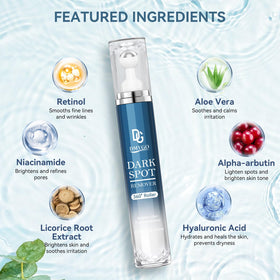 DMYGO dark spot remover roller ball close-up highlighting absorption during application.