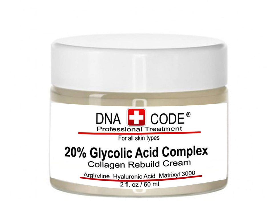DNA Code Anti-Aging Glycolic Complex bottle pour for radiant skin