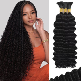 DNLOA 18in deep wave bundle close-up for natural texture and shine.