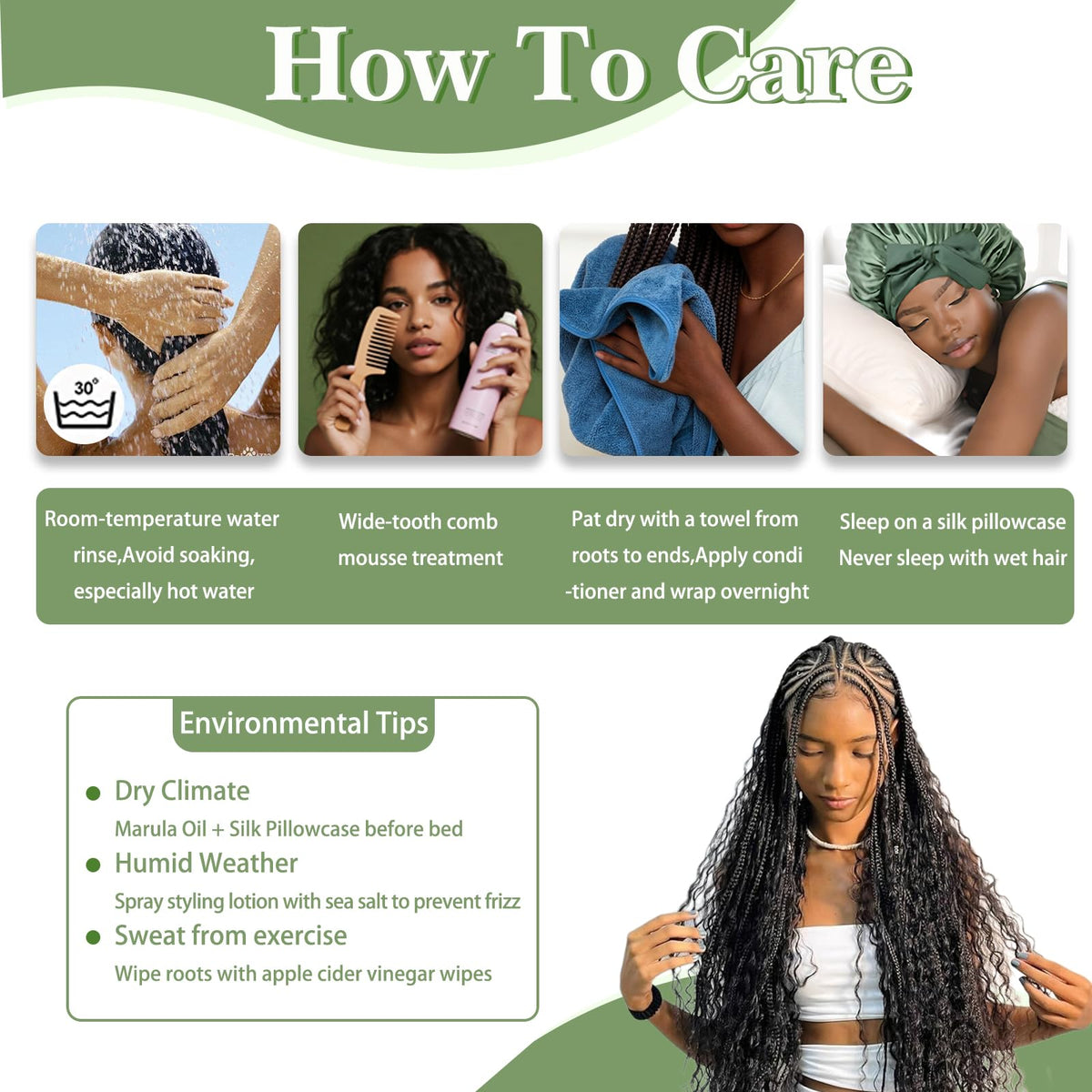 DNLOA natural look bulk hair suited for African American styles.
