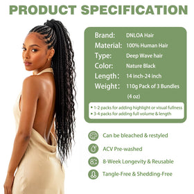 DNLOA bulk no-weft braiding hair for thicker, customizable braids