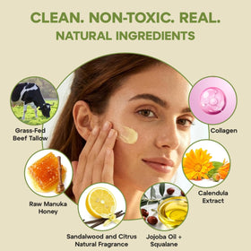 Do Less barrier-support cream being applied to calm irritation