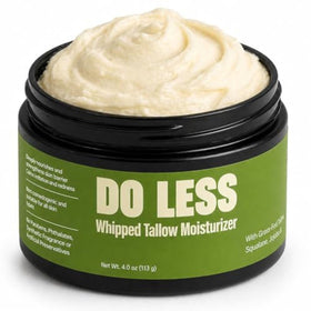 Do Less whipped beef tallow cream jar for deep hydration on dry skin