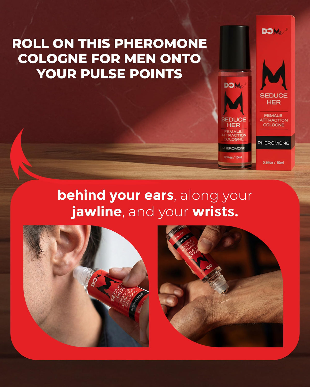 Do Me Pheromone Cologne being absorbed by skin with no fabric stains when used properly