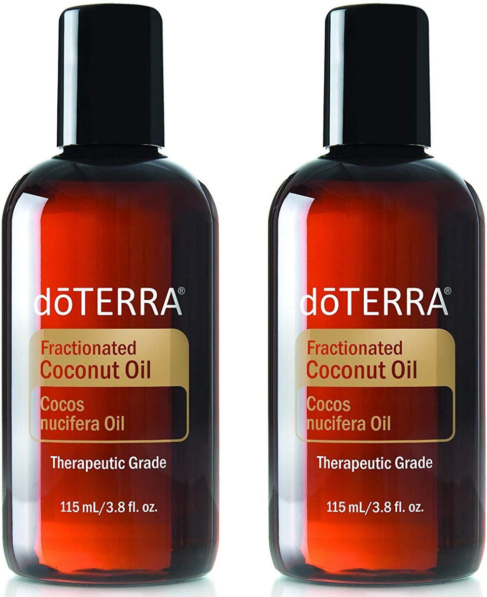 doTERRA fractionated coconut oil bottle pour for easy dilution with essential oils
