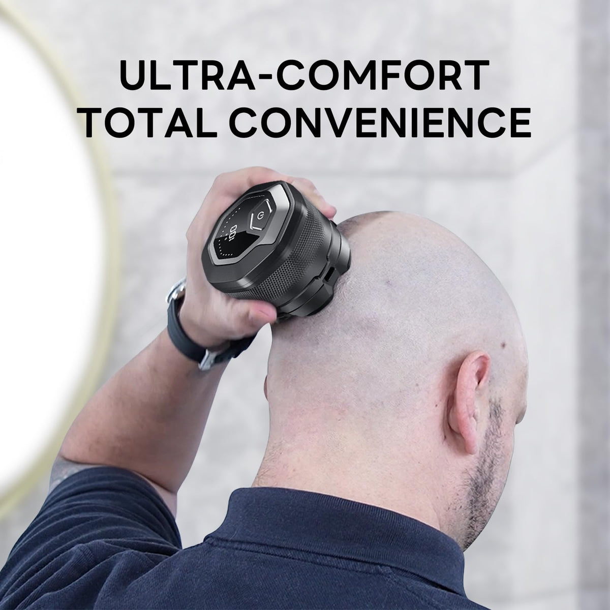 DOAO ergonomic, non-slip grip for secure handling during shaving.