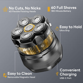 DOAO IPX7 waterproof shaver suitable for shower use and splash resistance.