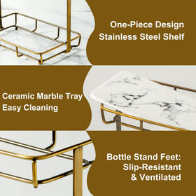 Dobbyby cosmetics storage with glossy ceramic trays, organized makeup at a glance.