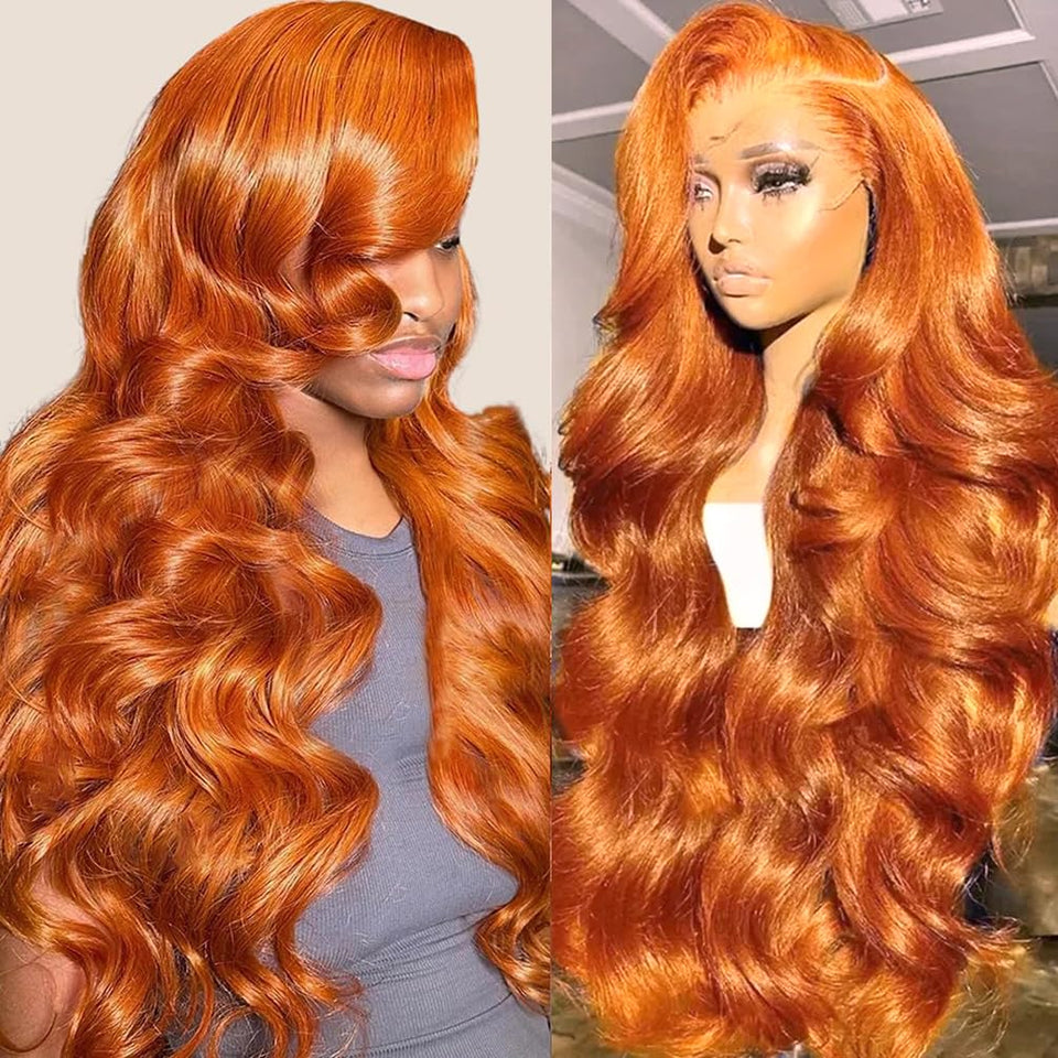 Dochuman Ginger Wig 13x6 front view with natural lace front for seamless wear