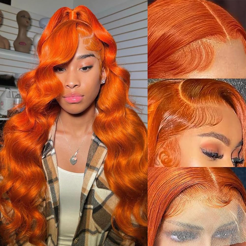 Dochuman Ginger Wig 28 inch body wave showing long, flowing texture and volume