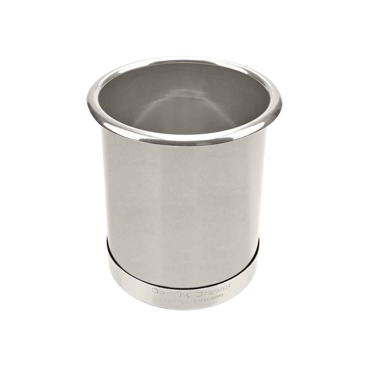 Docking Drawer 5-inch hot tool canister securely holds Dyson dryers for tidy vanity storage.
