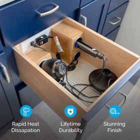 Docking Drawer capped design flexes between closed and open bottom styles.