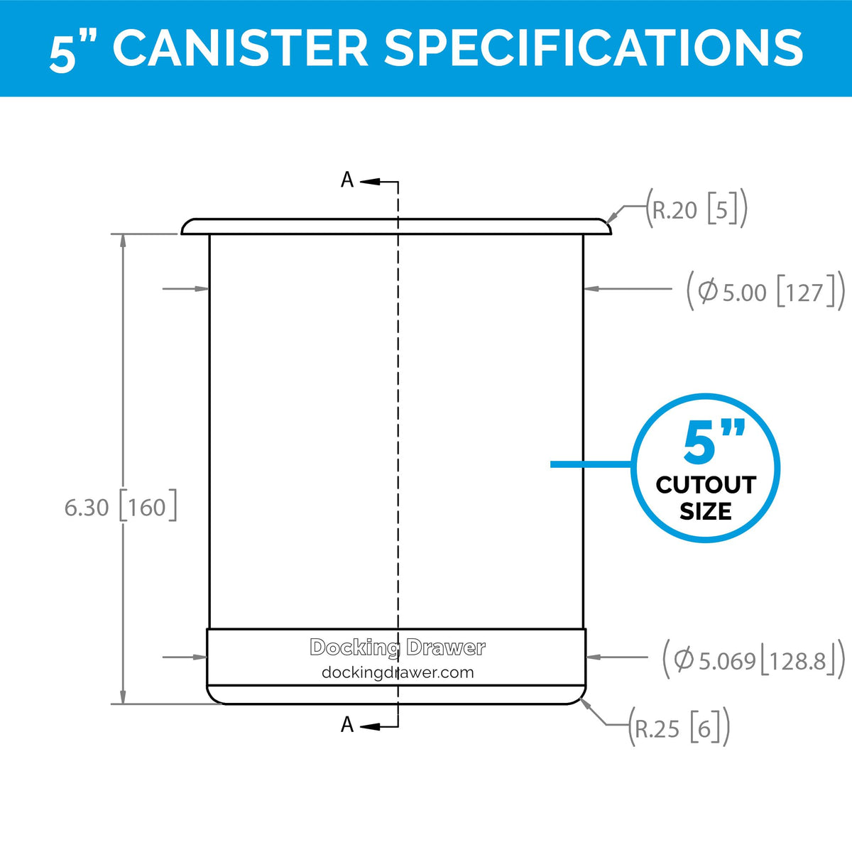 Docking Drawer canister accommodates multiple tools for quick access.