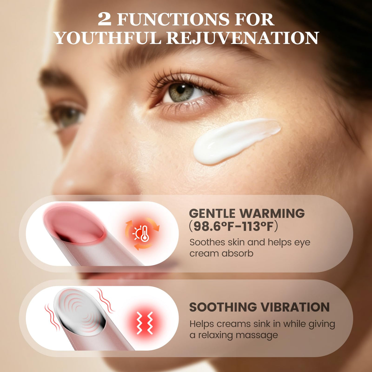 DOCOCO Eye Lift Wand ergonomic head for precise contour massage