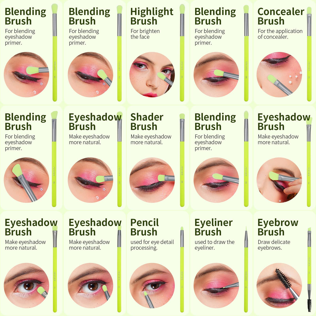 Docolor dual-end eyebrow and eyeliner brush for versatile detailing.