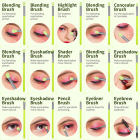 Docolor dual-end eyebrow and eyeliner brush for versatile detailing.
