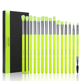 Docolor neon green eyeshadow brush set for complete eye makeup application.