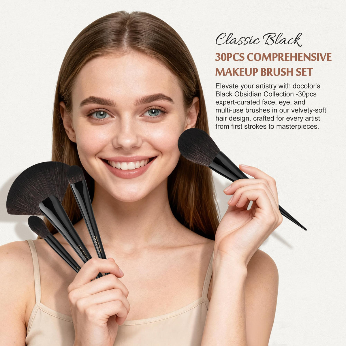 Docolor Obsidian foundation brush for even application