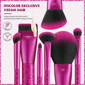 docolor Pink Leopard face brushes deliver smooth, even base application.