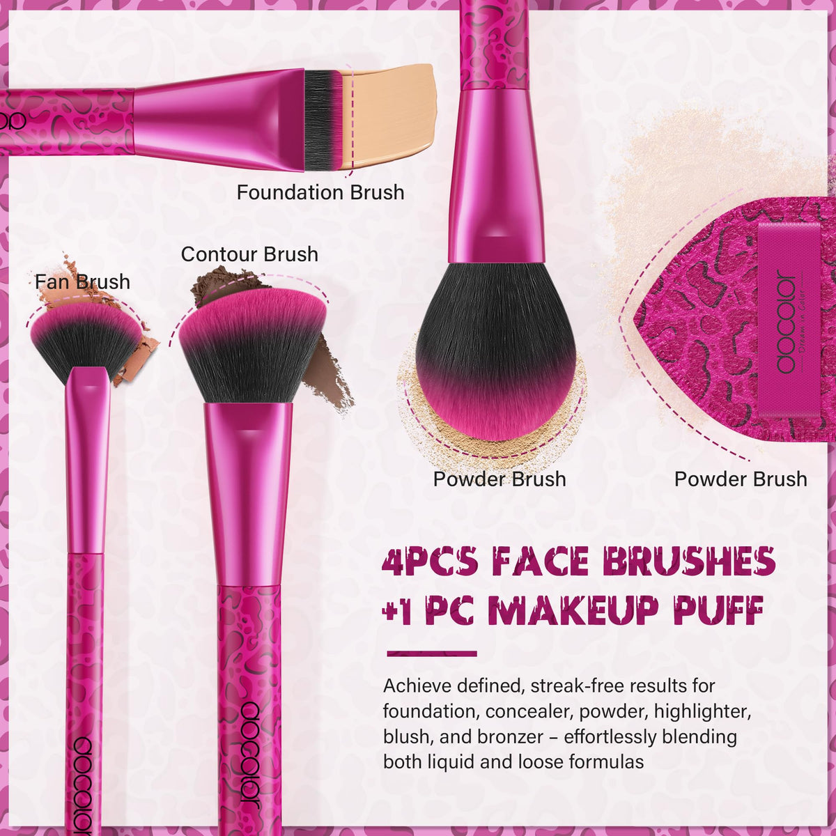 docolor large powder puff for seamless setting and baking.