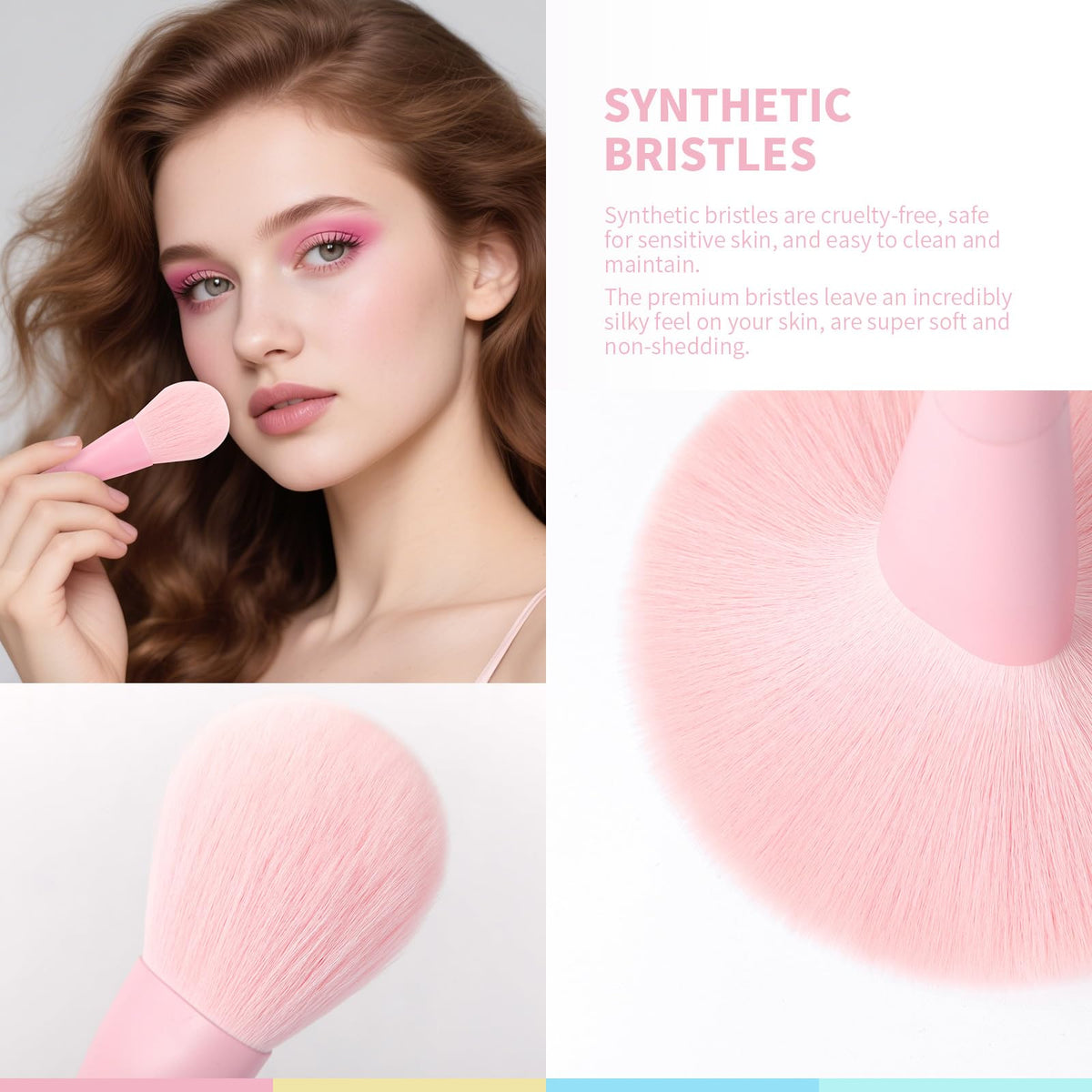 Docolor powder brush with soft bristles delivers even powder distribution.