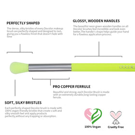 Docolor premium synthetic bristles with lightweight wood handle.
