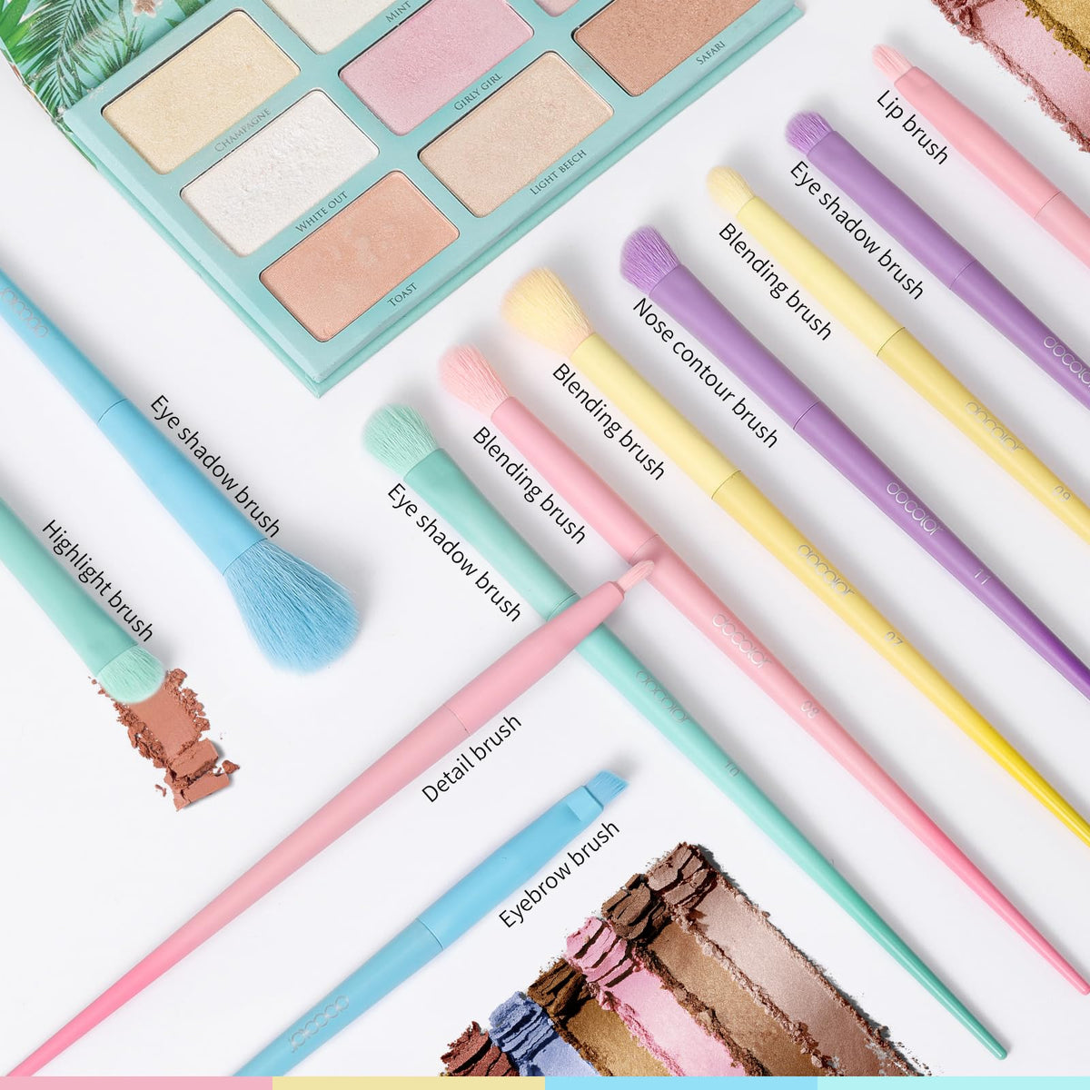 Docolor synthetic-fiber bristles ensure vegan-friendly performance.