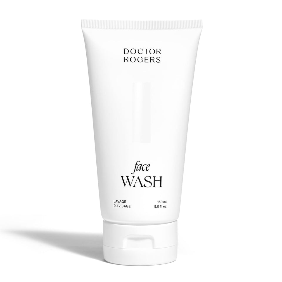 Doctor Rogers Restore Face Wash bottle-front view, fragrance-free formula for sensitive skin.
