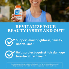 Doctors Best Keratin hair health closeup: may support brightness, density, and volume.